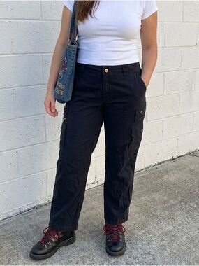 Y2K LRL Lauren Ralph Lauren Cargo Pants Navy Size 14 Utility Core